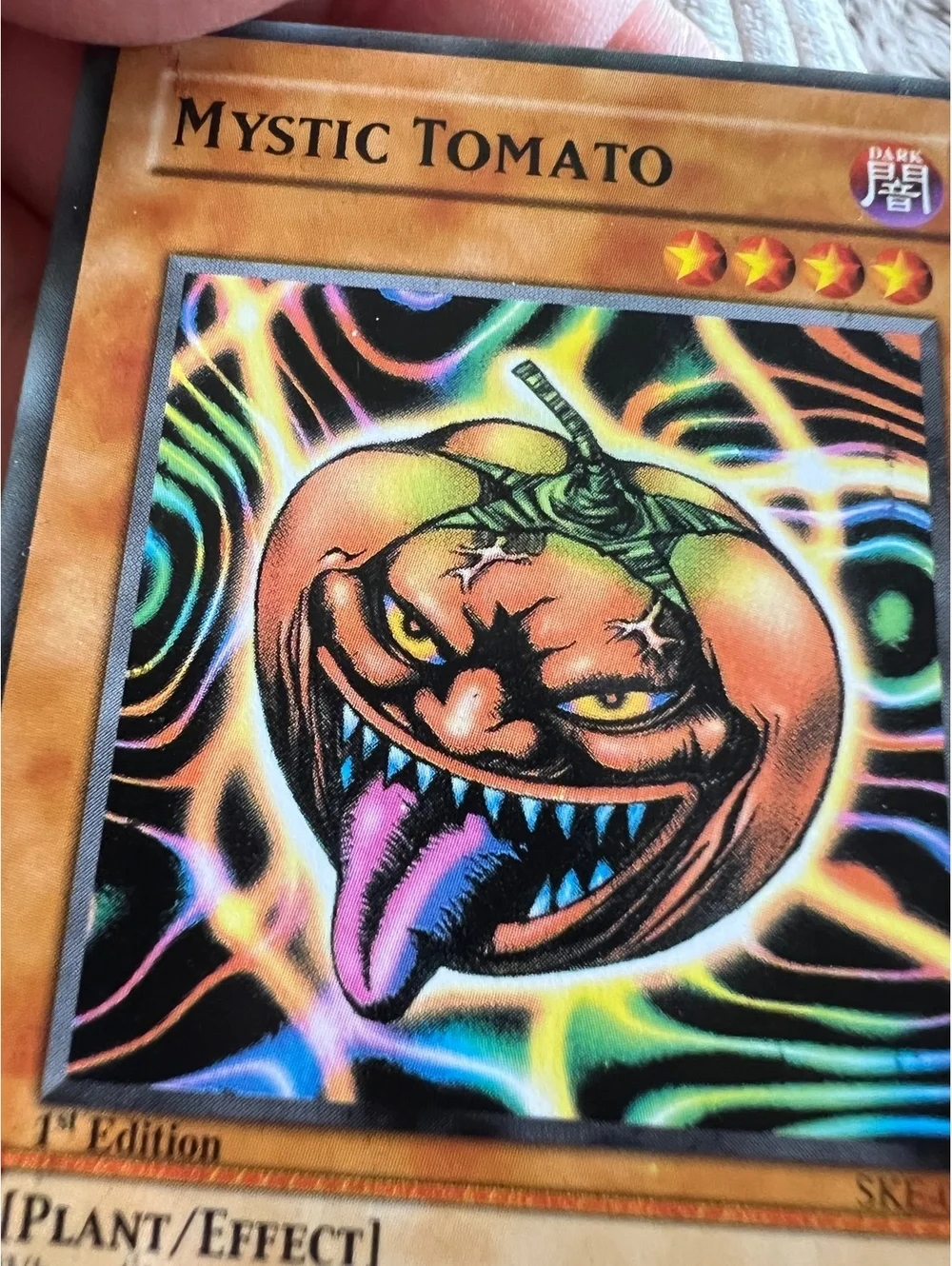 Yu-Gi-Oh! Card Holo 1st edition super rare Mystic Tomato
